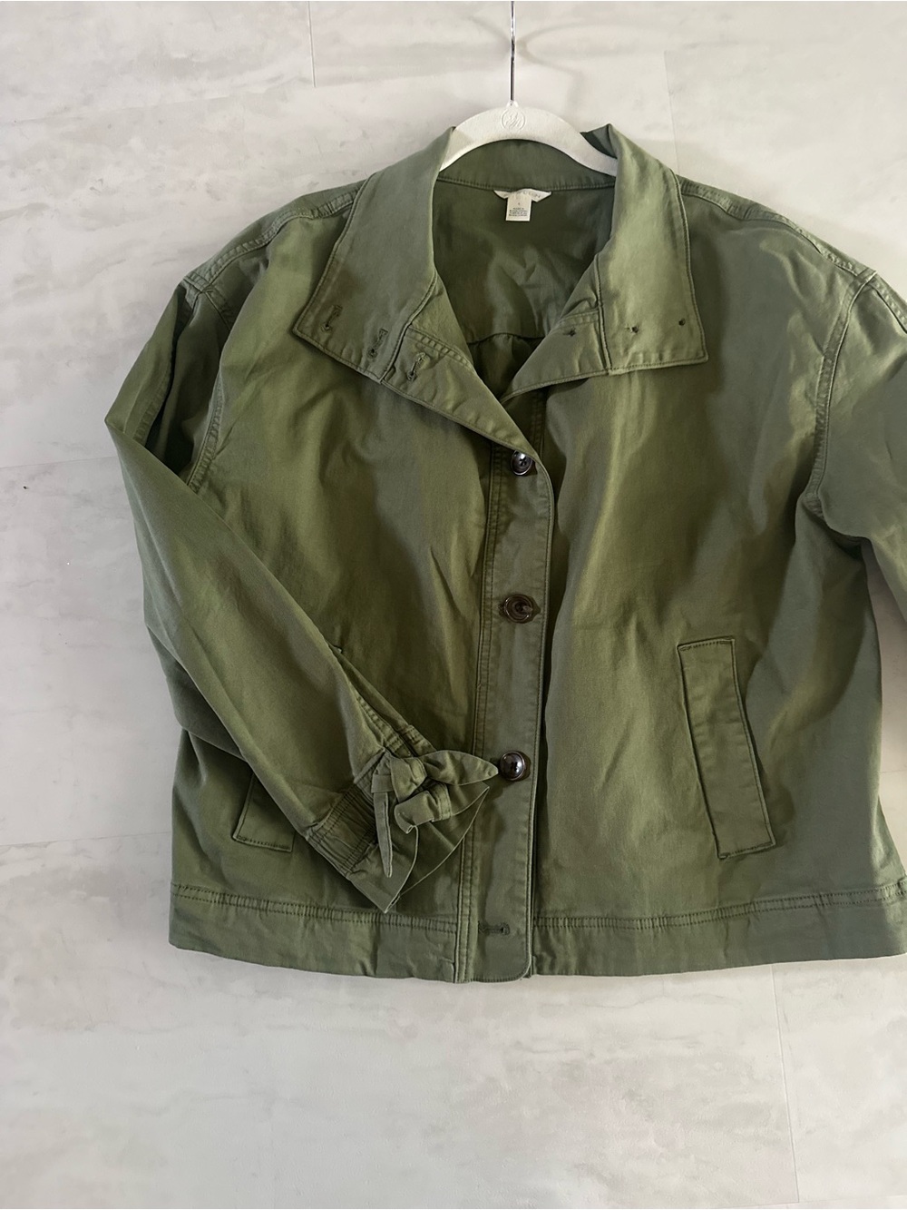 Caslon Olive Green Swing Jacket - Women